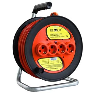 Prelungitor electric pe tambur, lungime 40 m, cablu 3 x 2.5 mm2 Kemot E-PS25T40