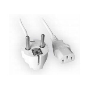 Cablu Alimentare cu priza Shuko cu impamantare si pini de 4.9mm, lungime cablu: 1.8m, bulk, Alb, GEMBIRD (PC-186W-VDE)