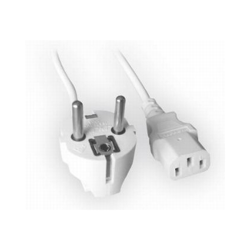 Cablu Alimentare cu priza Shuko cu impamantare si pini de 4.9mm, lungime cablu: 1.8m, bulk, Alb, GEMBIRD (PC-186W-VDE)