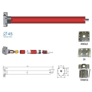 Motor tubular pentru copertine si obloane EURO 60M/O, 60Nm, alimentare la retea 230V