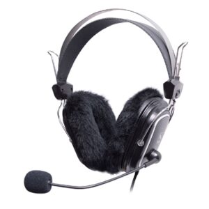 Casti cu microfon A4TECH (HS-60) Comfortfit, profesionale cu fir de 2m, frecventa 20Hz - 20kHz, sensibilitate 97dB, cu jack de 3.5mm si pernute de protectie, culoare: negru