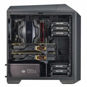 CARCASA COOLER MASTER. MasterCase Pro 3, window version, mini-tower, mATX, 2* 140mm fan (incluse), I/O panel, black 'MCY-C3P1-KWNN'