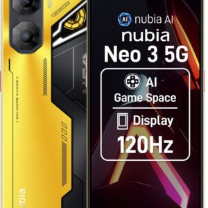 Smartphone ZTE nubia NEO 3 5G, Ecran 120Hz, 256GB, 20GB RAM (8GB + 12GB extensibili), Dual SIM, Tri-Camera, Titanium Gold