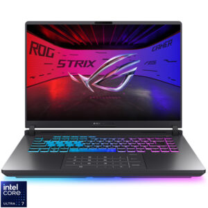Laptop ASUS Gaming 16'' ROG Strix G16 G615LH, 2.5K 240Hz, Procesor Intel® Core™ Ultra 7 255HX (30M Cache, up to 5.20 GHz), 16GB DDR5, 512GB SSD, GeForce RTX 5050 8GB, No OS, Eclipse Gray