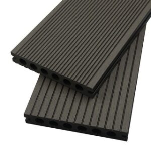 Decking compozit WPC culoare gri cu gauri rotunde 2850x140x21.5 mm EXTDEC-GRE110