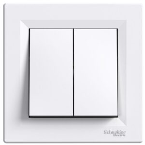 Intrerupator dublu, cu surub Schneider Asfora EPH0300321, alb