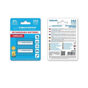 Esperanza EZA101W Baterii reîncărcabile Ni-MH AAA 1000MAH 2PCS.