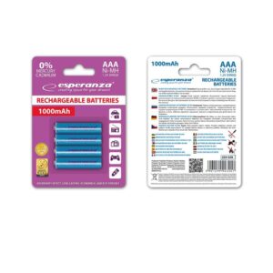 Esperanza EZA102B Baterii reîncărcabile Ni-MH AAA 1000MAH x4