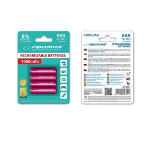 Esperanza EZA102R Baterii reîncărcabile Ni-MH AAA 1000MAH x4