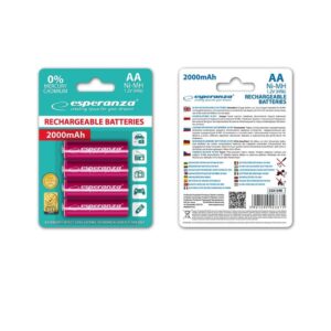 Esperanza EZA104R Baterii reîncărcabile Ni-MH AA 2000MAH x4