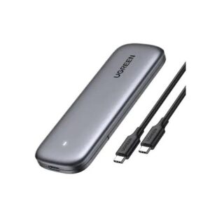 RACK extern Ugreen, #CM400' pt SSD M.2 NVMe SATA compatibile cu form factor 2280, 2260, 2242 si 2230, cablu inclus de 50 cm USB Type-C la USB Type-C, 10Gbps, aluminiu, gri 10902
