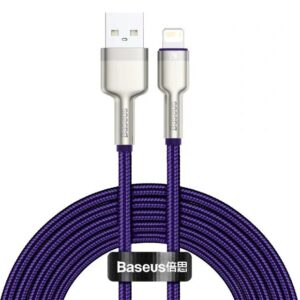 CABLU alimentare si date Baseus Cafule Metal, Fast Charging DataCable pt. smartphone, USB la Lightning Iphone 2.4A, braided, 2m,violet 'CALJK-B05'