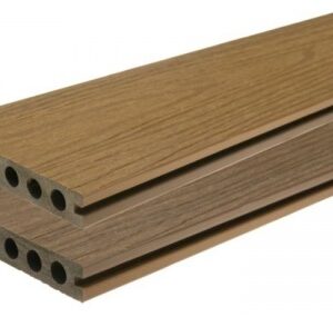 Pardoseala exterior (deck WPC) Gardin Deco Cinnamon Teak/Antic Walnut bicolor 4000x145x22mm