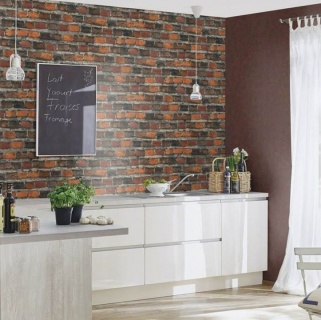 Tapet superlavabil Rasch model caramida cod 428063