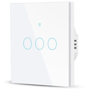 Intrerupator Smart cu Touch Rovo FN3C, 3 canale, Sticla Securizata, Tuya, Life Smart, RF 433MHz, Alexa si Google Assistant, fara nul / 0048544086852