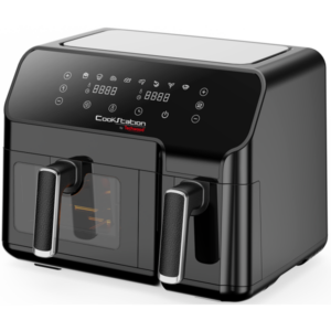 Friteuza cu aer cald dubla CookStation by Techwood CS-927, 5.5L + 3.3L, 2700W, 9 programe, 80 - 200°C