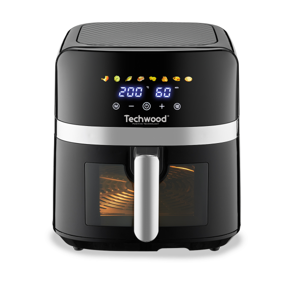 Friteuza cu aer cald Techwood TFR-806SHD, 8L, 1700W, 8 programe, pana la 200°c