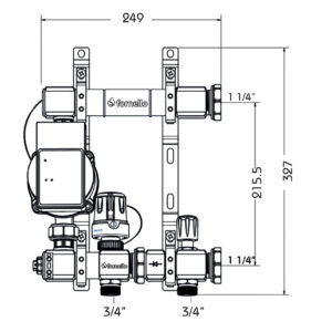 Grup amestec FORNELLO pentru incalzire in pardoseala cu pompa OMIS 15-60/130