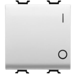 Intrerupator 2 poli 16A 2 module Gewiss Chorus GW10034, alb