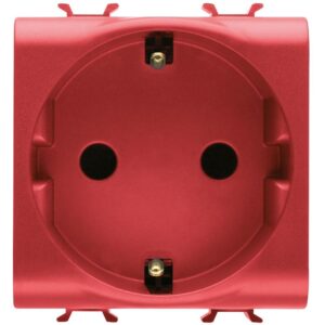 Priza 2 module pentru linii dedicate 2P+E 16A Gewiss Chorus GW10251, rosu