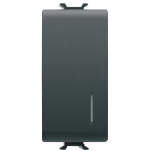 Intrerupator cap scara 1 modul Gewiss Chorus GW12052, 1P 16AX, iluminare, negru satin