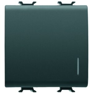 Intrerupator cap scara cu led 2 module Gewiss Chorus GW12072, negru satin