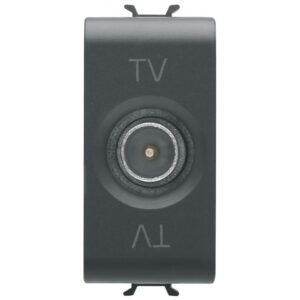 Priza tv de trecere 1 modul Gewiss Chorus GW12362,negru satin
