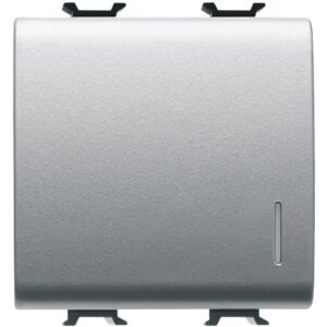 Intrerupator simplu cu led (neinclus) 2 module Gewiss Chorus GW14032, 2M 1P 16AX, iluminabil, titan