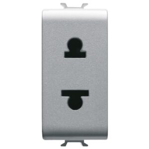 Priza 1M standard euro/american 15A Gewiss Chorus GW14287, titan