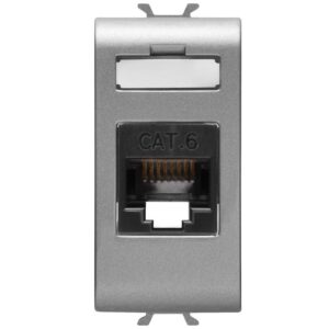Priza de date RJ45 1 modul CAT.6 UTP Gewiss Chorus GW14423, titan