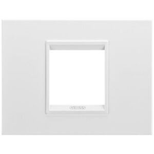 Rama ornament metal 2 module Gewiss Chorus Lux GW16202XW, alb satinat monocrom