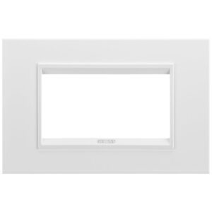 Rama ornament metal 4 module Gewiss Chorus Lux GW16204XW, alb satinat monocrom