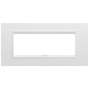 Rama ornament metal 6 module Gewiss Chorus Lux GW16206XW, alb satinat monocrom