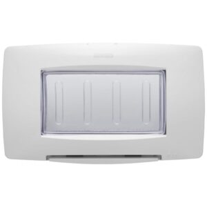 Placa etansa standard italian 4 module IP55 Gewiss Chorus GW16704TBN, alb