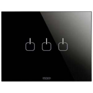 Rama ornament 3 module 3 simboluri Gewiss Chorus Ice Touch GW16953CN, negru