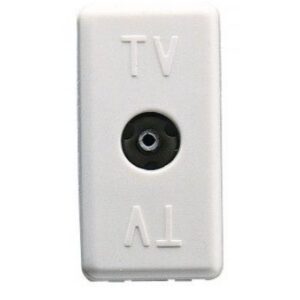 Priza tv de trecere 1 modul Gewiss System GW20229, alb