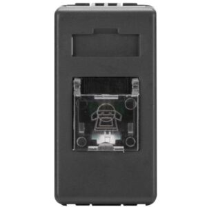 Priza telefon RJ11 1 modul Gewiss System GW21251, negru