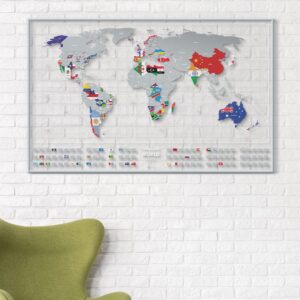 Harta Lumii Răzuibilă - Transparentă Air Flags