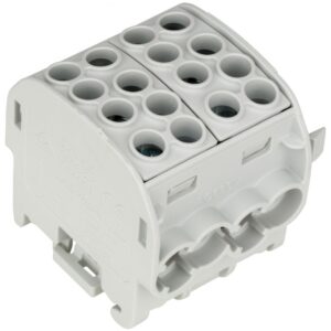 Clema derivatie, 35mm , 4 intrari-4 iesiri, Schrack IK026212 / 080220-X-4 gri