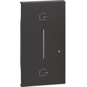 Capac 2 module iluminabil pentru dispozitive de control al scenariilor fara fir. Simbol In&Out(K4570CW) Bticino Living Now KG40M2, negru