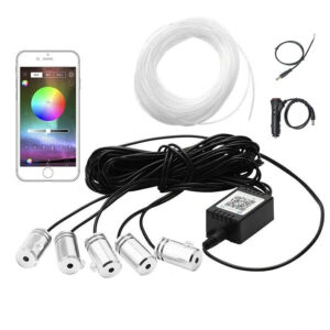 Kit banda LED lumini ambientale RGB bord si portiere, control culori prin aplicatie telefon, 6 metri