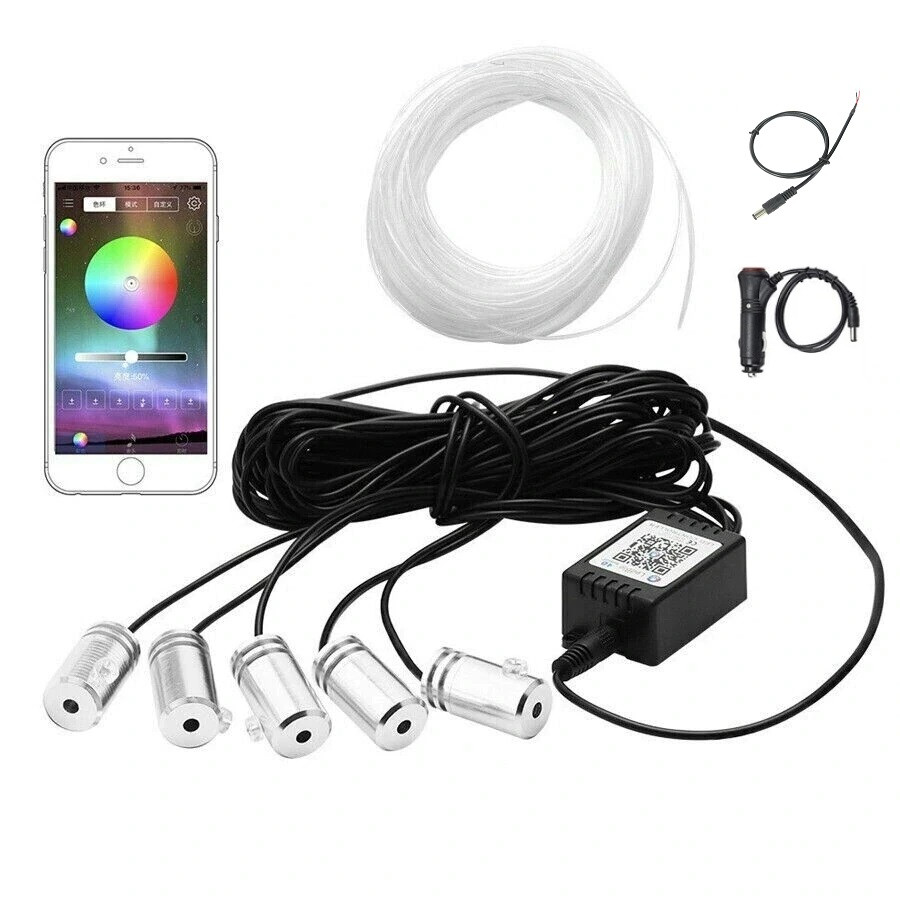 Kit banda LED lumini ambientale RGB bord si portiere, control culori prin aplicatie telefon, 6 metri