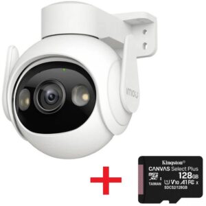 KIT Camera Full Color Wifi IMOU IPC-GS7EP-5M0WE, 5MP, microfon, IR 30m, difuzor, sirena, Smart Tracking + CARD 128GB