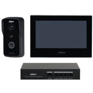 Kit videointerfon IP Dahua KTP03, 7 inch TFT, 1024 x 600 px, WDR, PoE, IP65, montaj aplicat