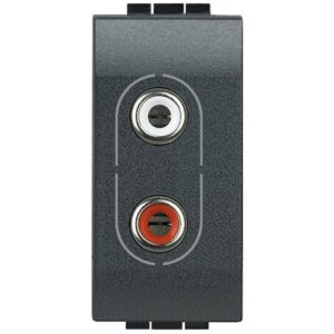 Priza audio 2xRCA 1 modul Bticino Living Light L4281, antracit