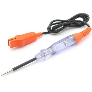 Lampa tester circuite auto Techstar 85076A , 6–24V DC, LED polaritate rosu/verde, sonda metalica, clema crocodil, siguranta fuzibila, pentru auto/moto/camioane