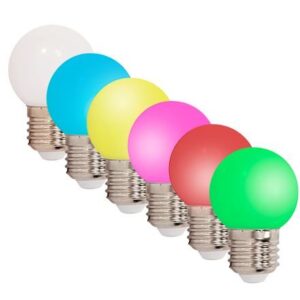 Set 6 becuri LED E27 G45 0.5W colorate Ibiza Light LEDSTRING-6