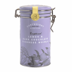 Fursecuri Vieneze cu Lamaie si Ciocolata neagra in cutie metalica 200g Cartwright & Butler