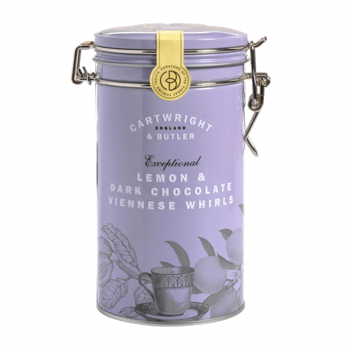 Fursecuri Vieneze cu Lamaie si Ciocolata neagra in cutie metalica 200g Cartwright & Butler