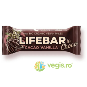 Baton cu Cacao si Vanilie in Ciocolata Raw Ecologic/Bio 40g